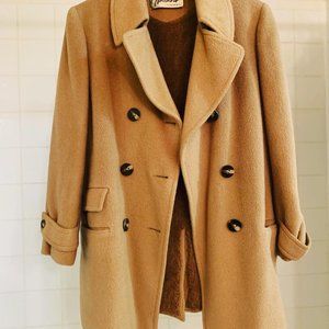 Vintage Wool Camel Coat, Unisex